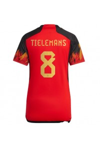 Belgia Youri Tielemans #8 Jalkapallovaatteet Naisten Kotipaita MM-kisat 2022 Lyhythihainen